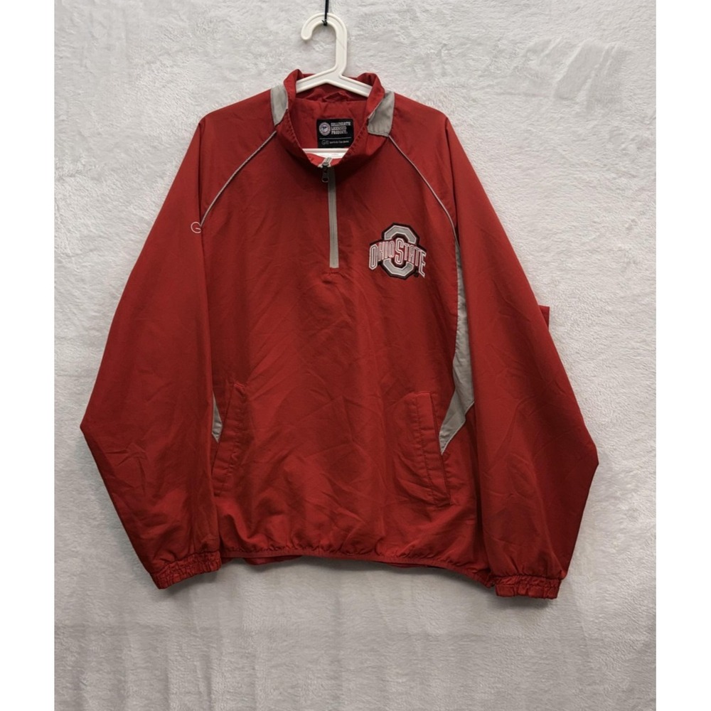 Ohio State Buckeyes G III Jacket Mens XXL Red NCAA Football Pullover Windbreaker